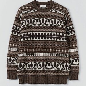 TOAST Jumper Fair isle Shetland Wool Pullover Sweater. Size S